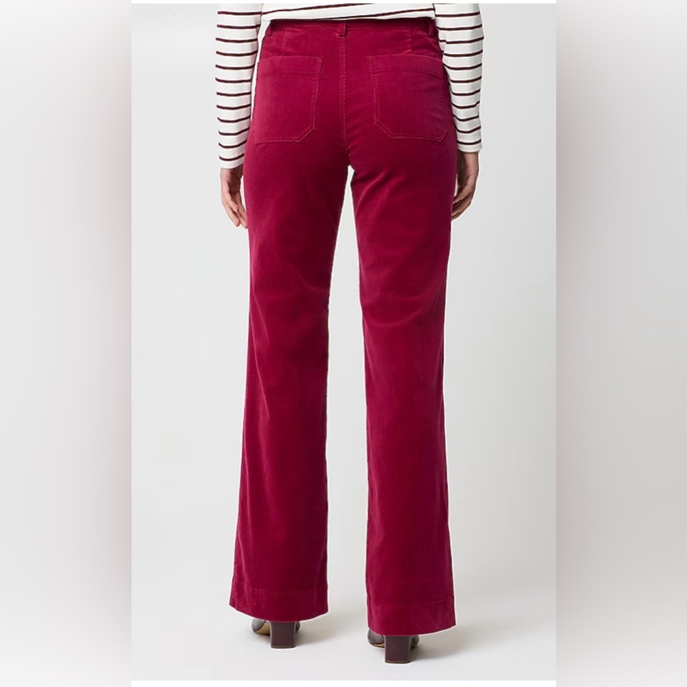 J. Crew Women's Lizzie patch pocket wide leg Corduroy Pants size 27 Tall 33” - Picture 3 of 7